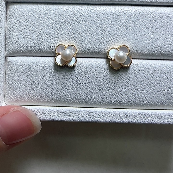 淡水珍珠耳饰合金