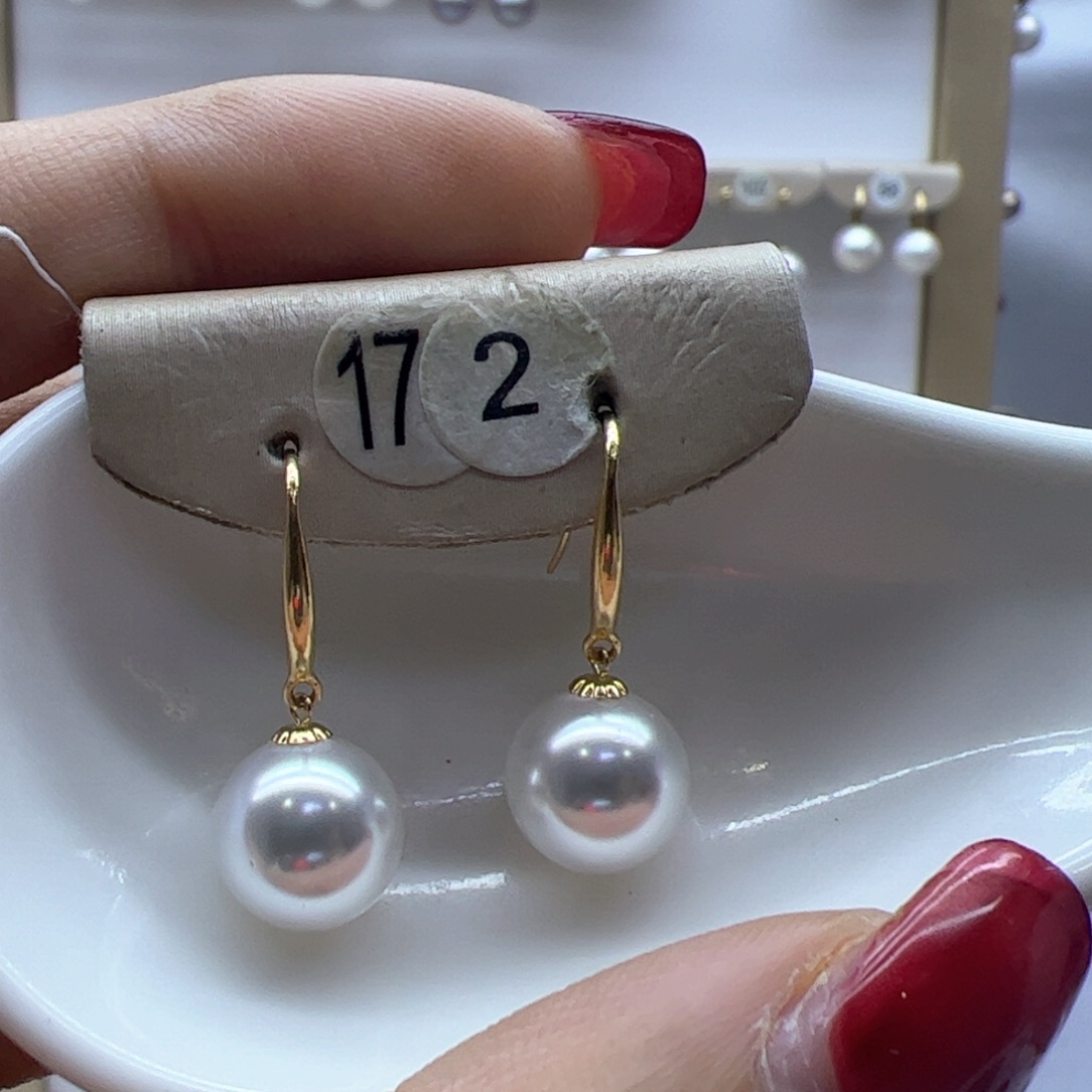 淡水珍珠耳饰18K金镶嵌