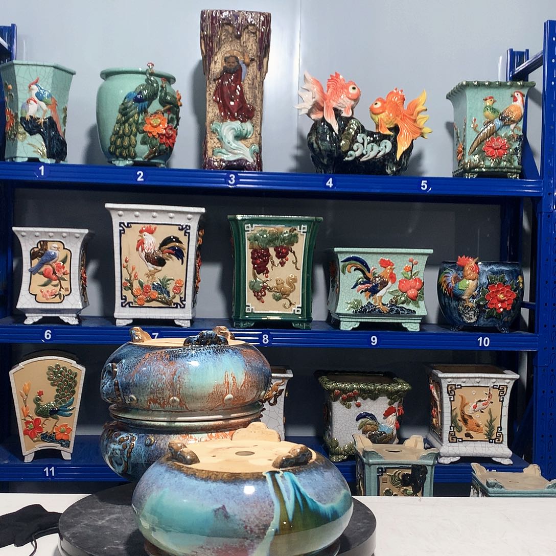 三***园高温粗陶石湾花盆