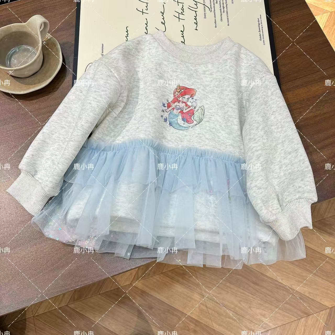 【鹿小冉】深秋女童仙仙美人鱼加绒卫衣儿童秋冬一体绒上衣55258