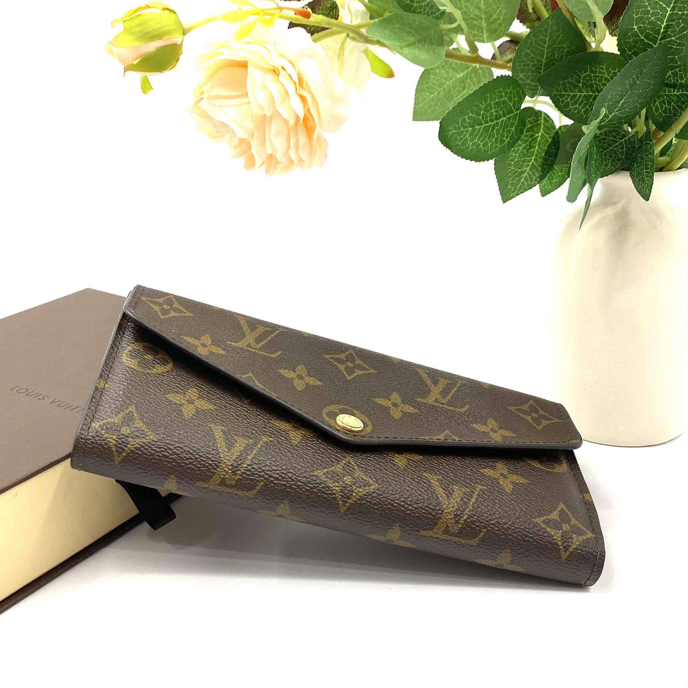 95新 LV LV路易威登老花折叠钱包 