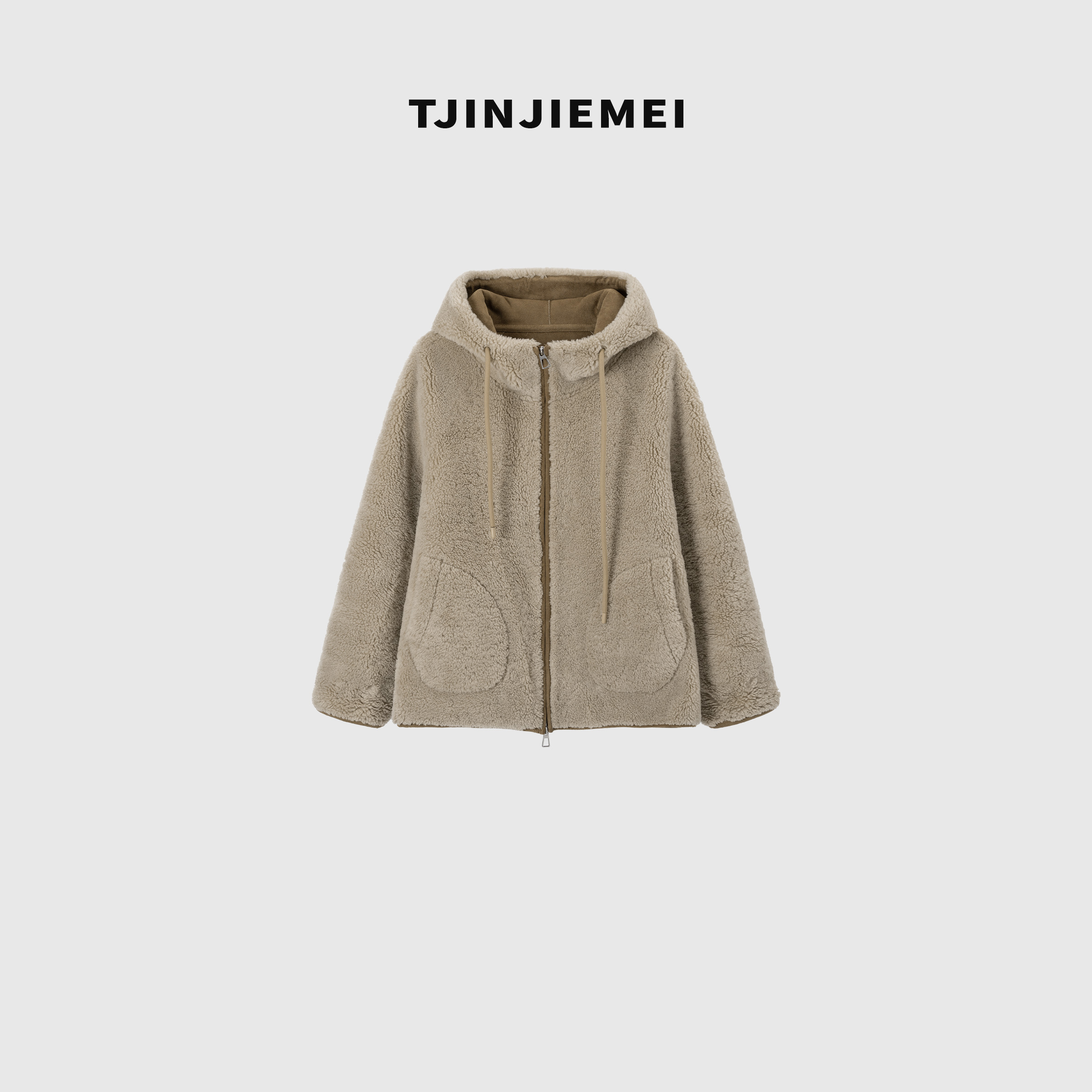 T井姐妹【考拉】新款设计感简约时尚毛毛连帽外套WT2511-TJ611