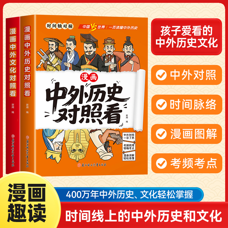 漫画趣读中外历史对照看孩子爱看的历史科普知识百科速记成语典故商品图