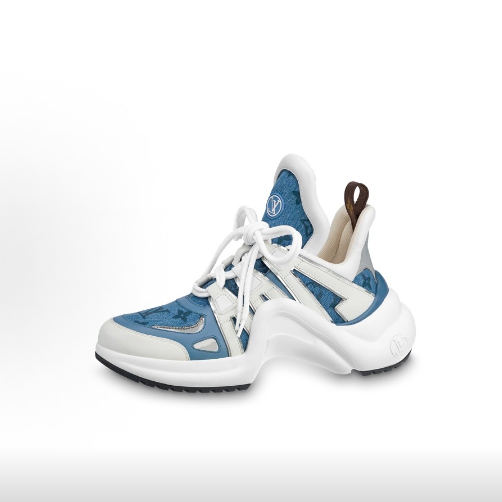 未使用 LouisVuitton/路易威登 25910810丹宁布 拱桥 白蓝36.5