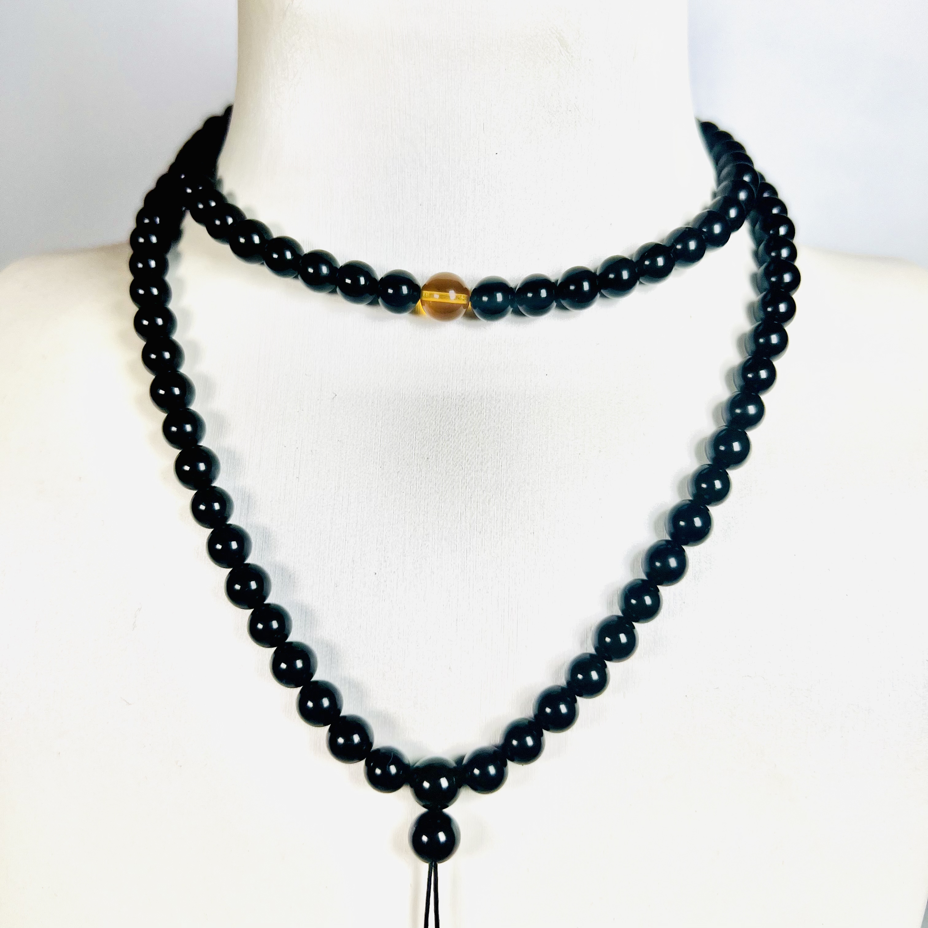 缅甸翳珀108男女款女士+手链复古长链经典素款(Z0024-67)