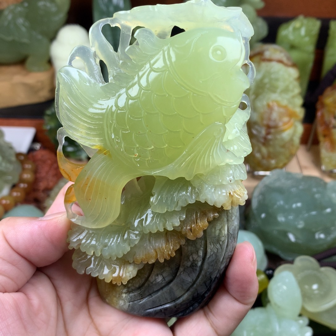 未镶嵌岫玉手把件