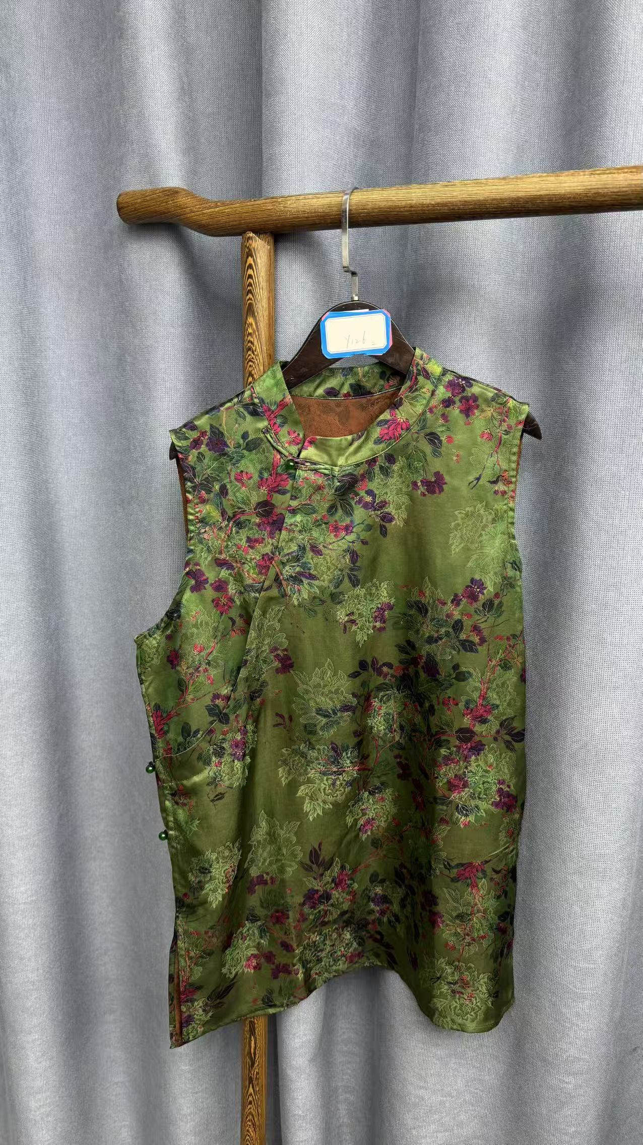 2025夏季新款时尚简约新中式桑蚕丝香云纱奥黛提花上衣女Y126