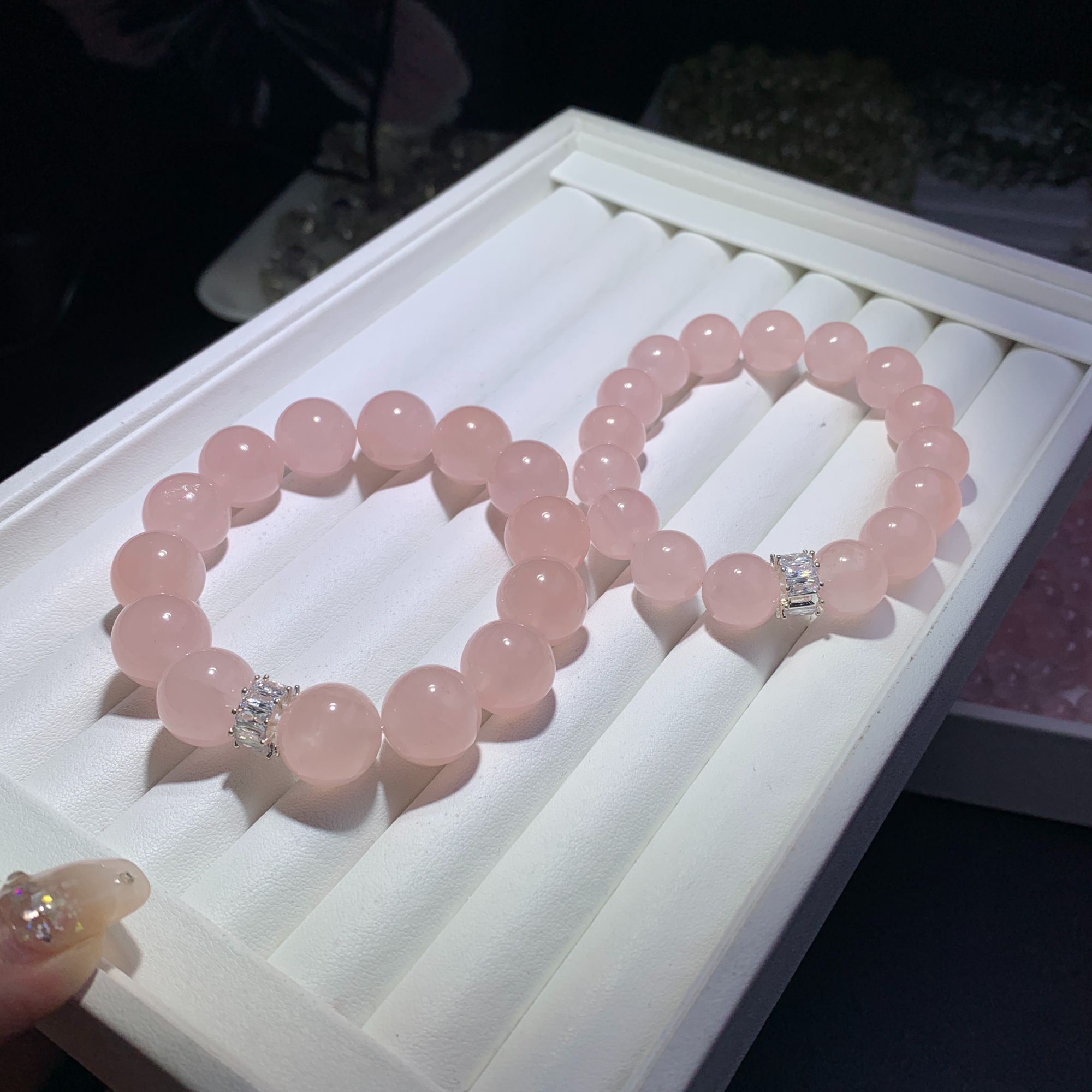 天然西柚马粉diy款手链   粉润  马粉 设计款