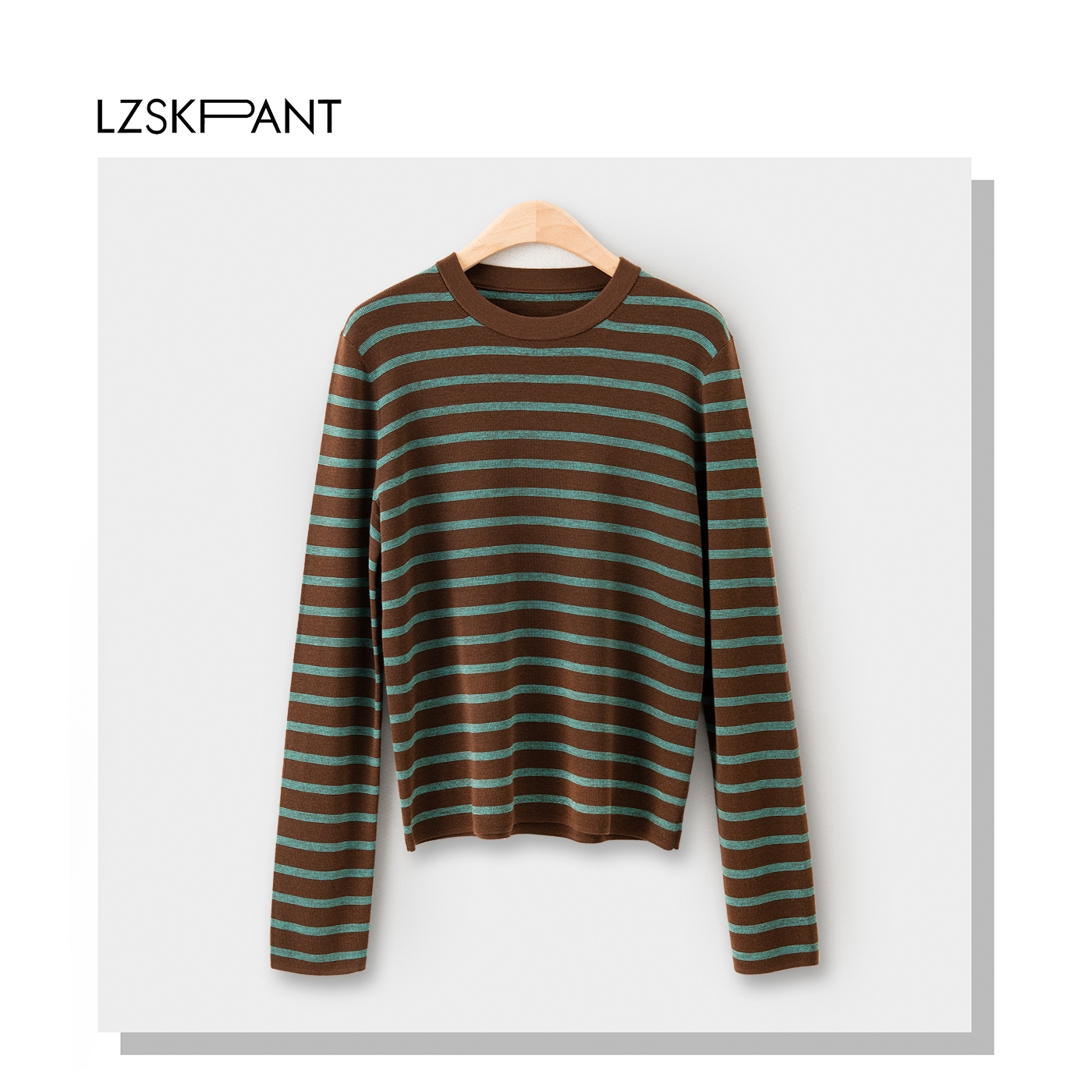 （李总说裤）60支扬子纱线！宽松条纹毛衣针织衫长袖百搭女5123