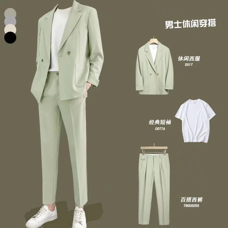 【三件套】西装整套装男士西服装西裤轻熟风百搭潮流休闲宽松痞帅气