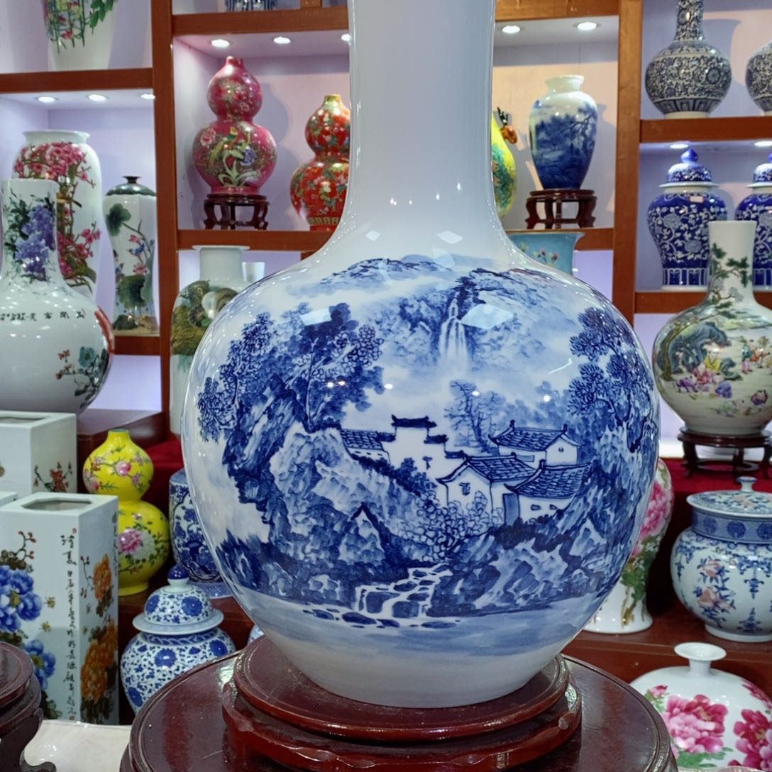 瓶全手工精品山水天球瓶