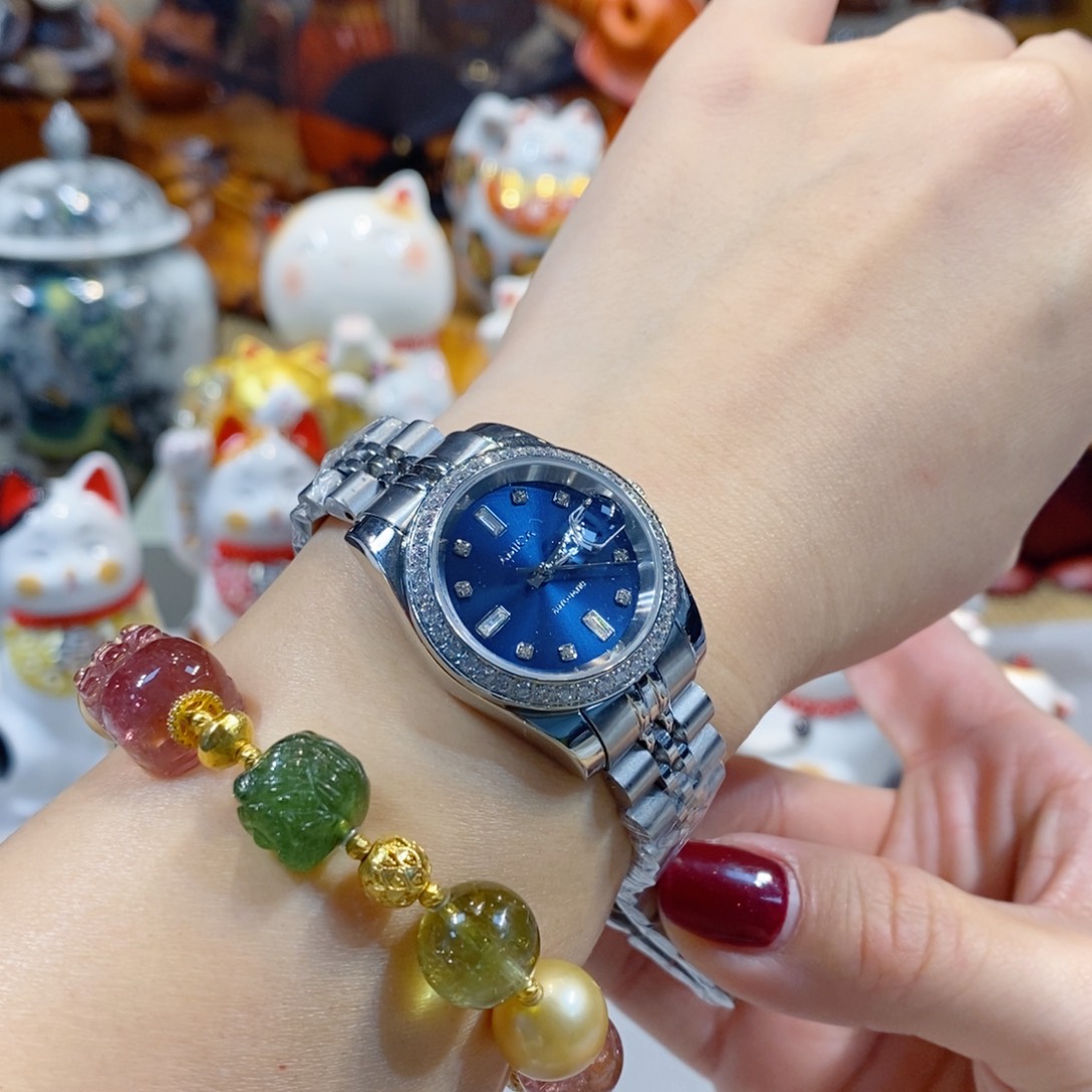 小牛皮（革）精钢钛合金石英机芯