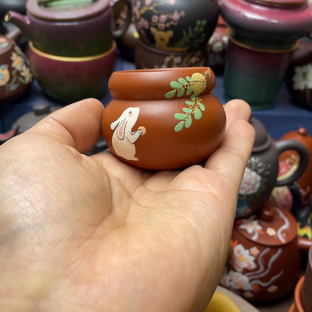 红泥茶杯紫砂主人杯60cc