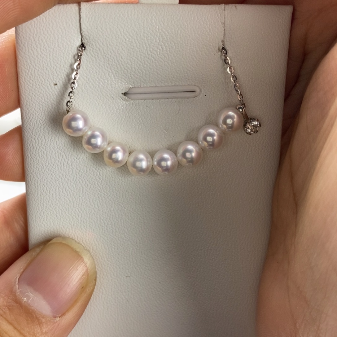 银S925镶嵌颈饰淡水珍珠