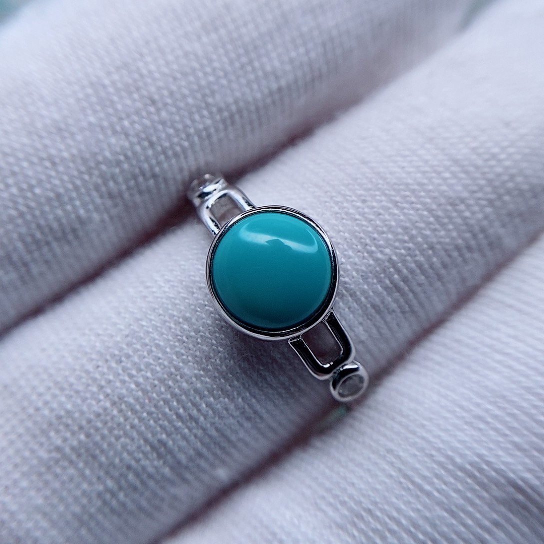 绿松石戒指银S925镶嵌