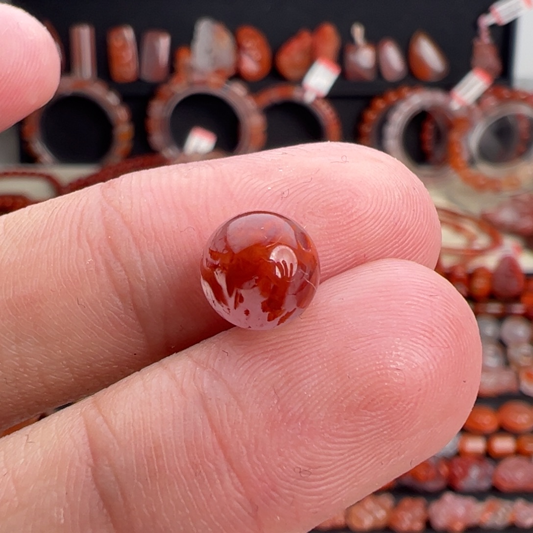 南红玛瑙未镶嵌颈饰圆珠8mm