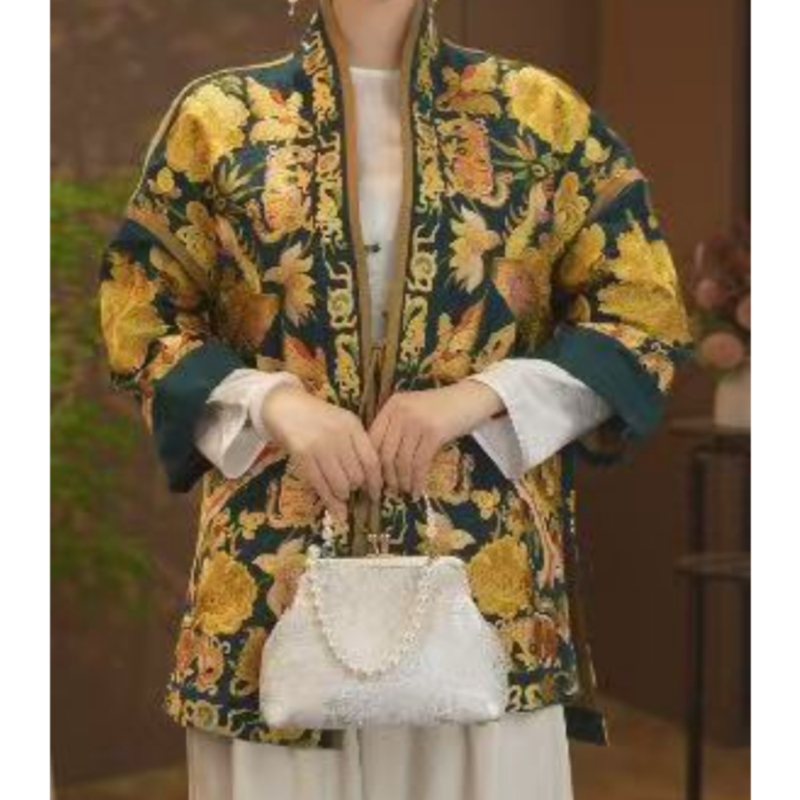 璇子-【花蝶满园】春季新款重磅百搭刺绣外套2025B1004