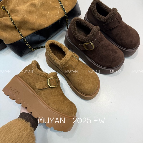 MY—7厘米厚底勃肯鞋2025秋季新款系带少女风乐福鞋厚底勃肯鞋