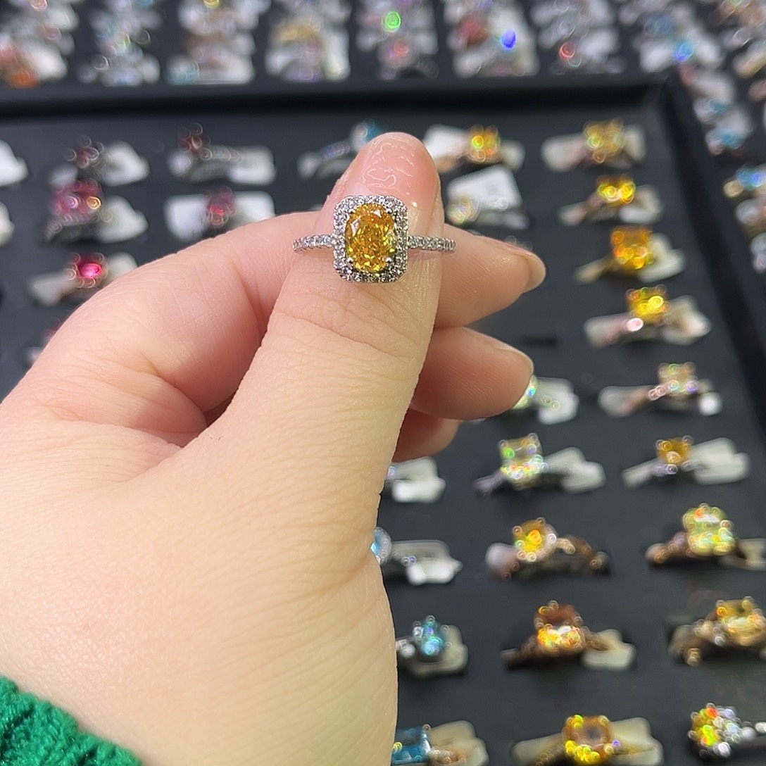 莫桑石非金属SH K白方包黄冰花鸽子蛋-17