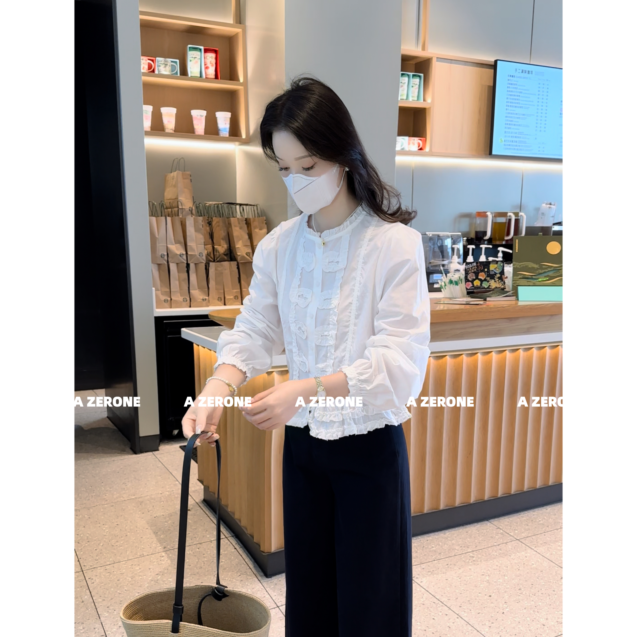 BK 韩系秋装新款蕾丝花边衬衫女长袖刺绣花休闲百搭上衣