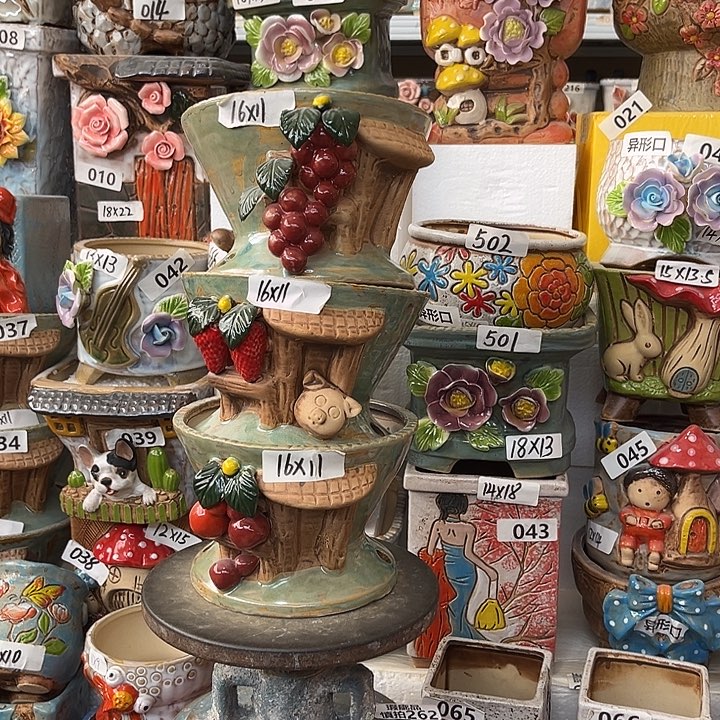 粗陶材质多肉花盆