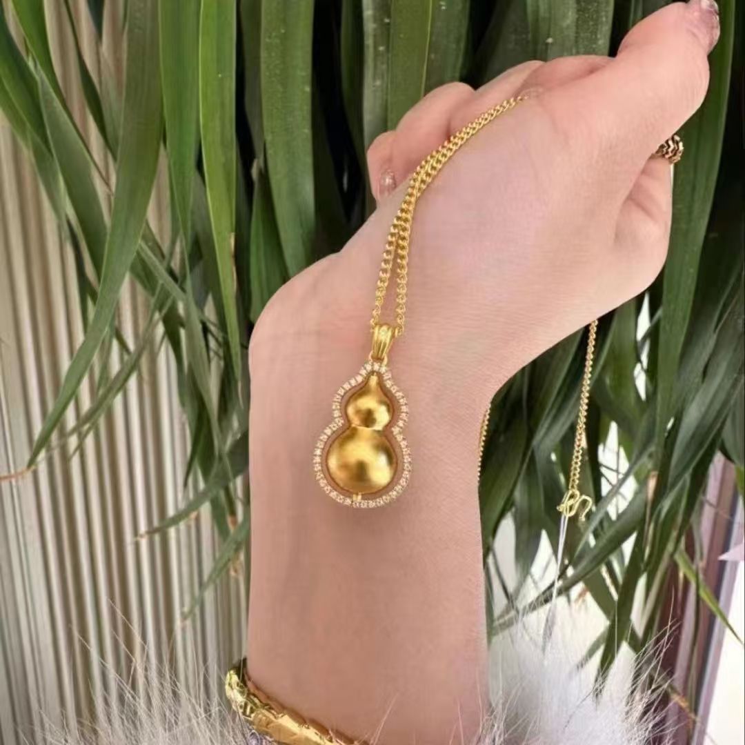 铜合金手链 手工高定手链 葫芦吊坠项链时尚百搭轻奢