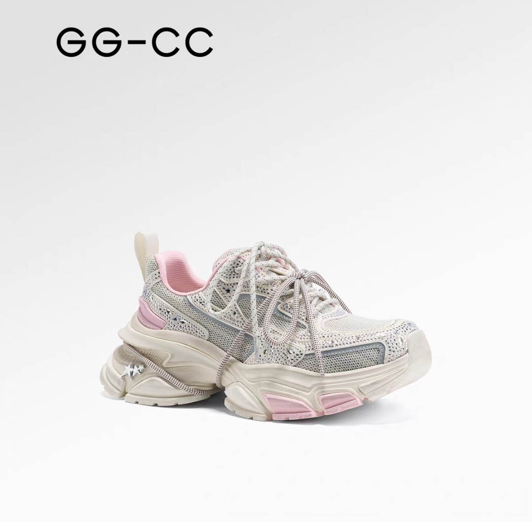 【逆转未来】GGCC2025新款潮流复古厚底老爹鞋女绑带设计感休闲鞋