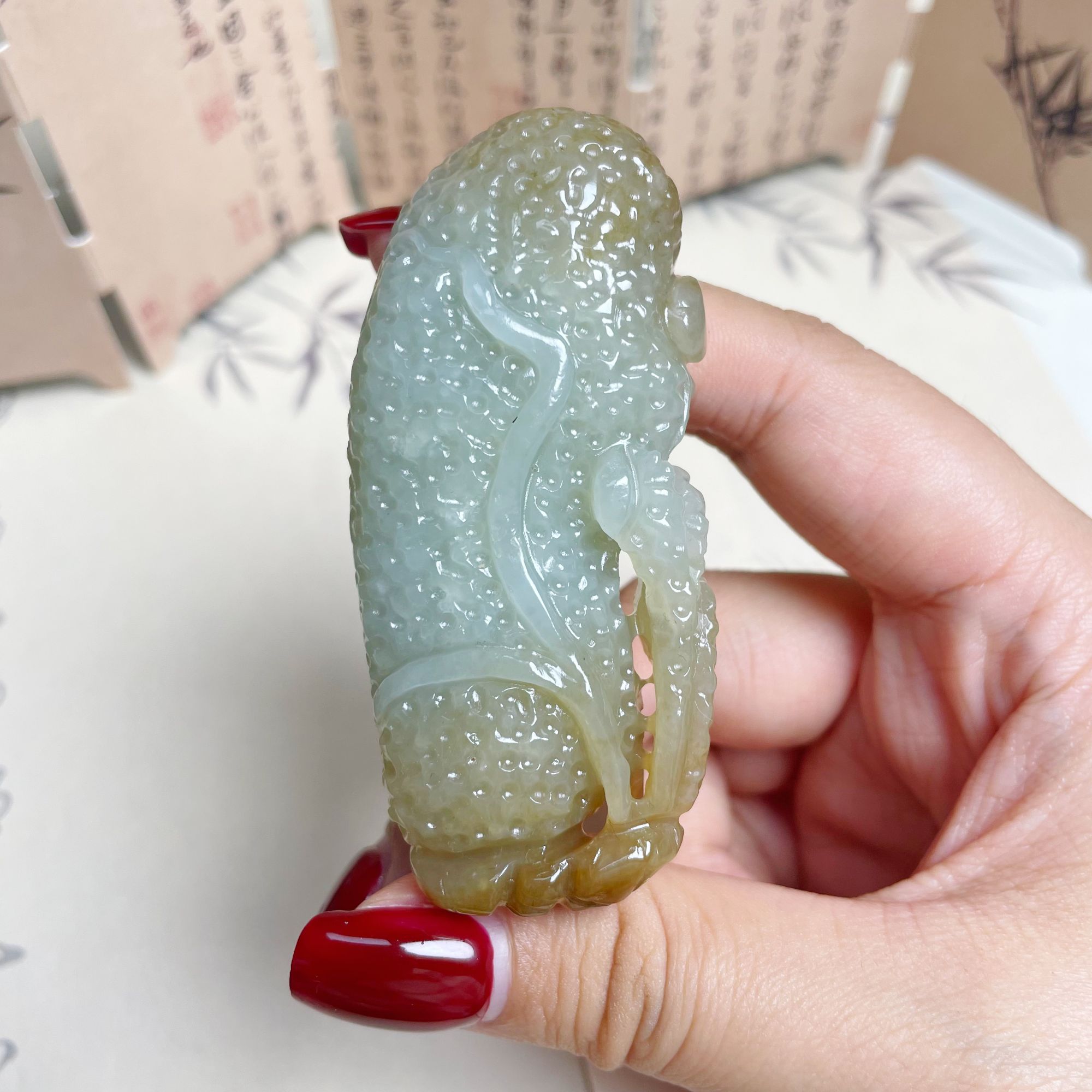 天然和田玉青白糖福瓜把件瓜瓜来财男女同款精致雕刻把件送朋友