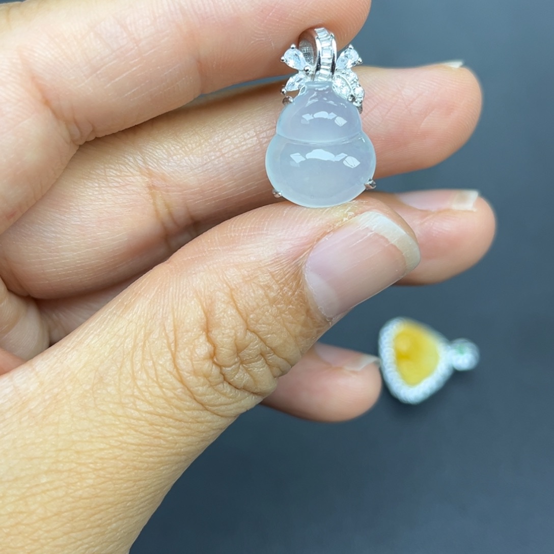 翡翠银S925镶嵌吊坠(不含链)