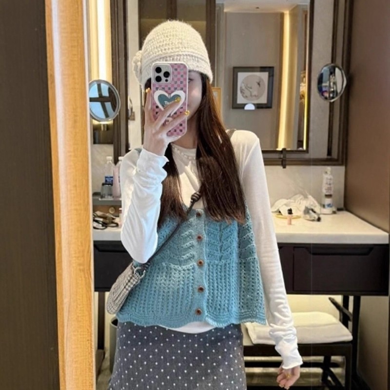 百搭开衫马夹休闲风慵懒风连衣裙复古时尚套装宽松