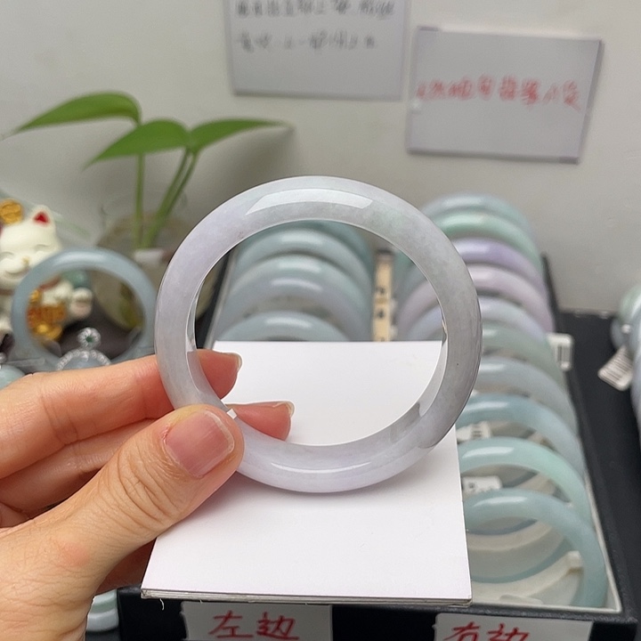 翡翠未镶嵌手镯54.4正圈