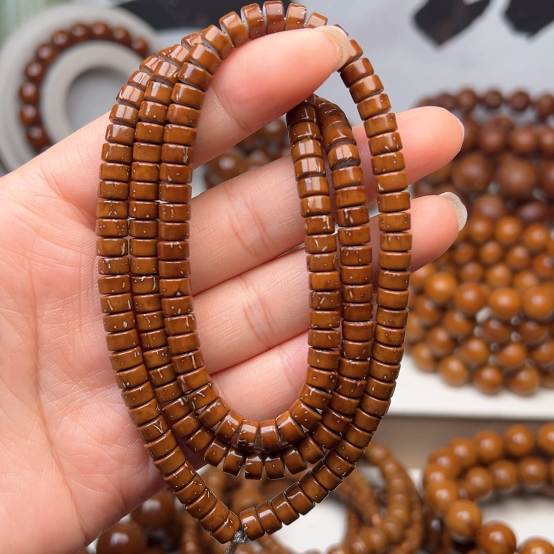 紫金鼠手串6x3.5纯肉实心药片脖褂练手款