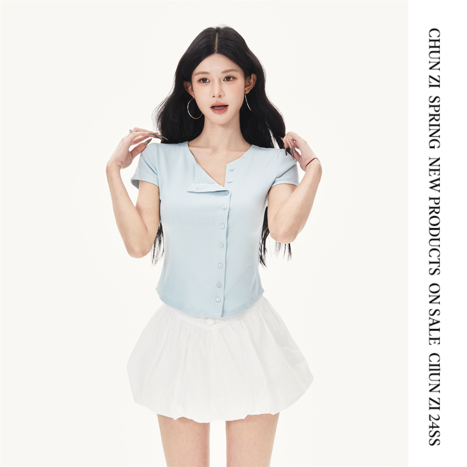 【CHUN ZI】法式正肩tee 今夏季独一份的好版型修身显瘦短袖T恤打底