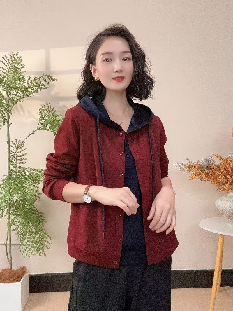 秋季新款高级感假两件开衫长袖卫衣时尚百搭打底衫女修身上衣