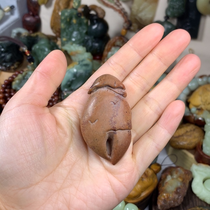 岫岩河磨玉（透闪石质玉）手把未镶嵌