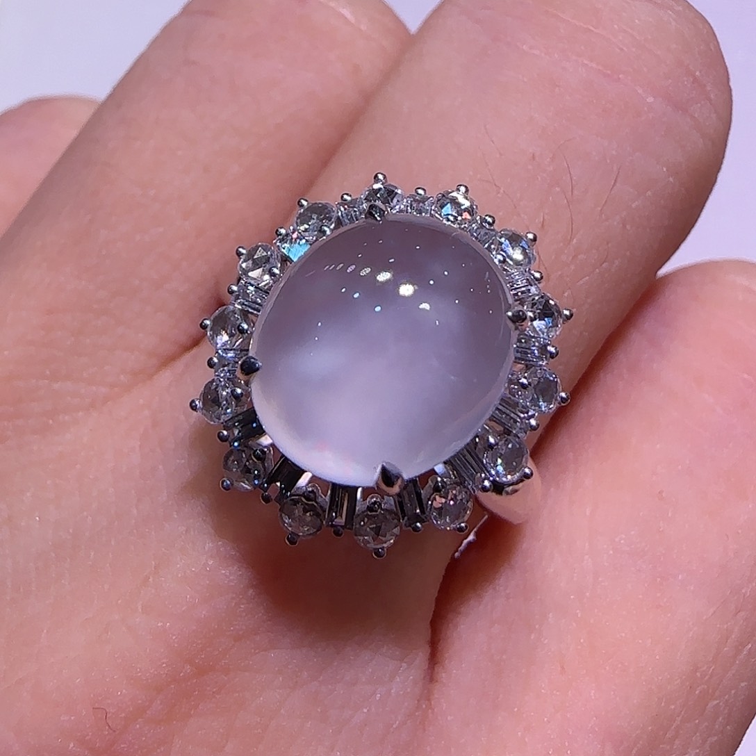 翡翠戒指18K金镶嵌戒指