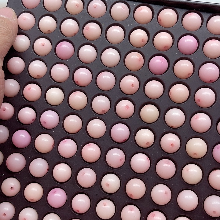 白玉菩提吊坠微瑕12少女粉圆珠50颗卡灯牌宠60颗