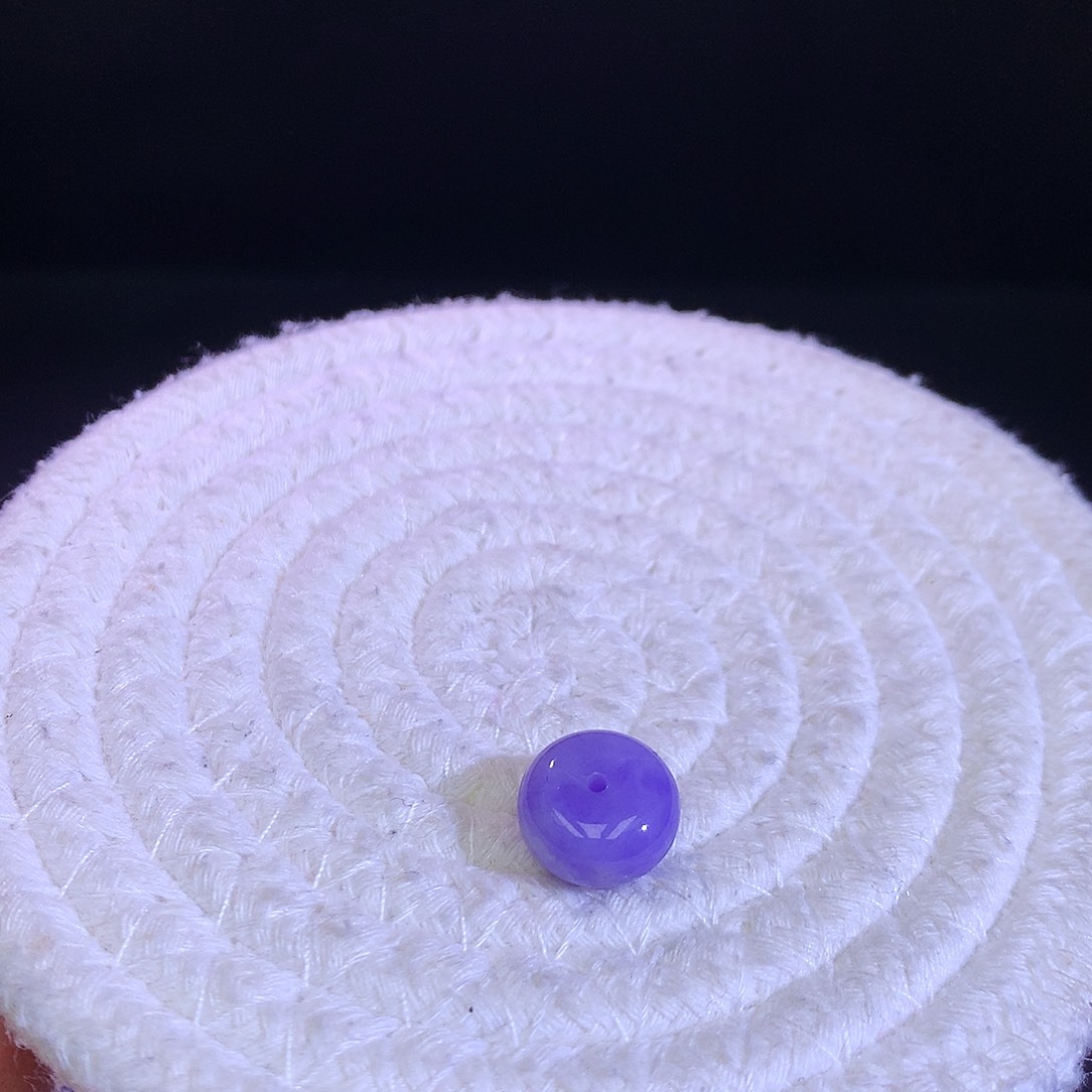 散珠翡翠天然缅甸翡翠肥扣卡12.7厚7浓紫