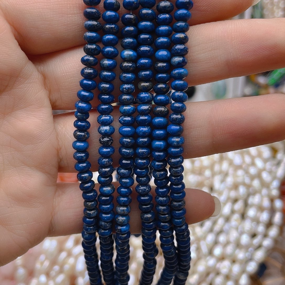 玛瑙/玉髓珠宝半成品未镶嵌青金算盘一条卡4.5