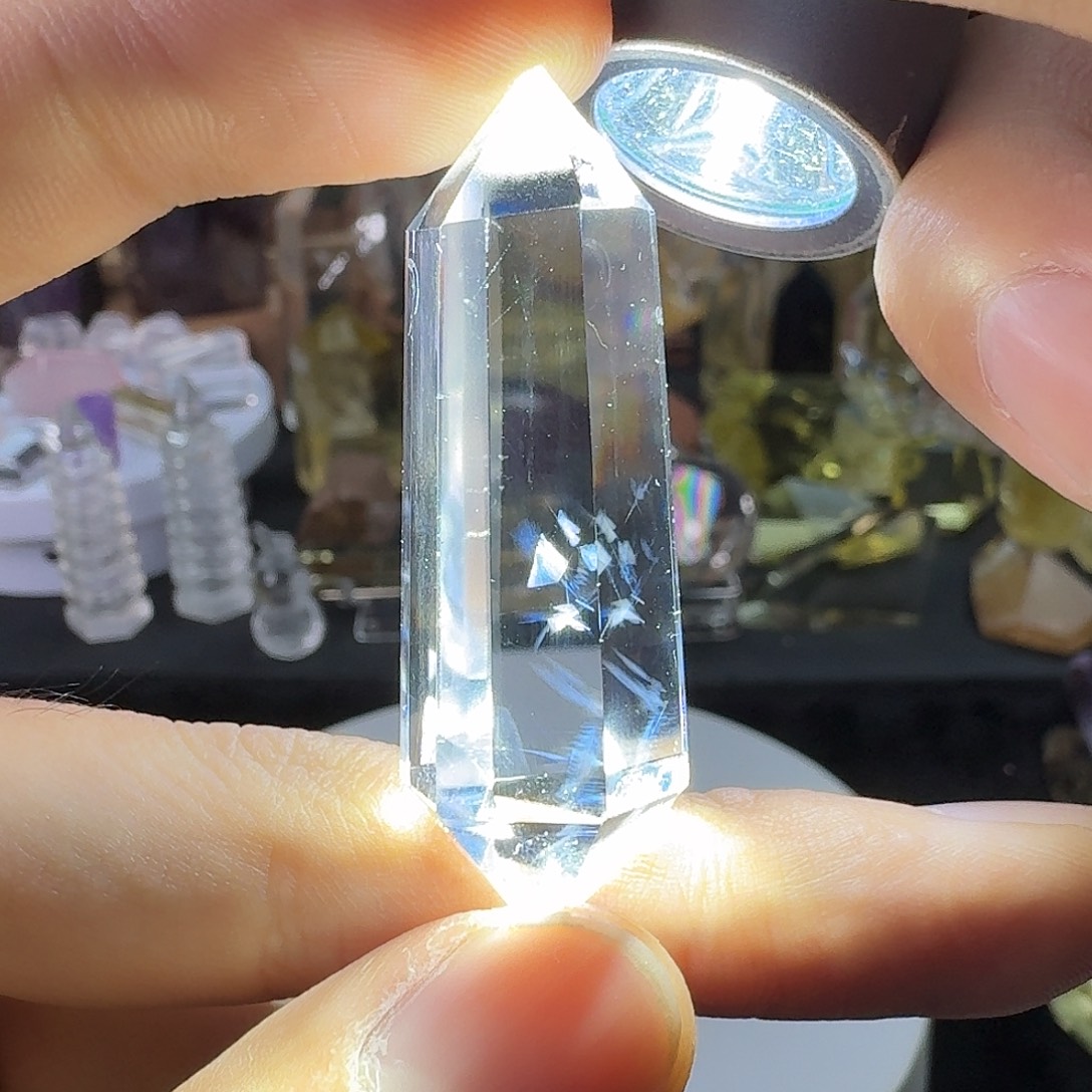 珠宝半成品未镶嵌水晶白水晶蓝针