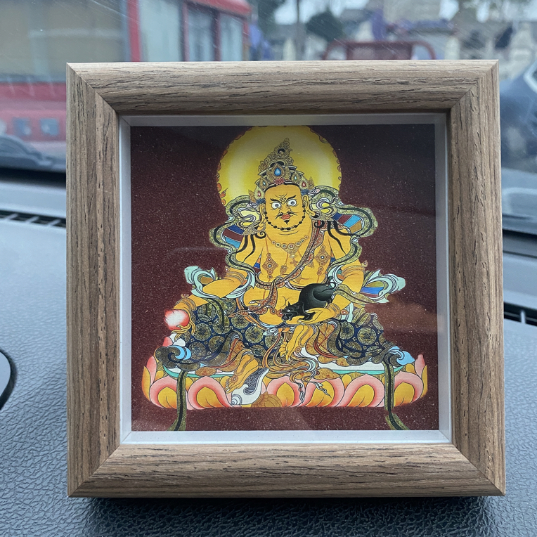 含辰砂工艺品朱砂 黄财神摆件书房装饰