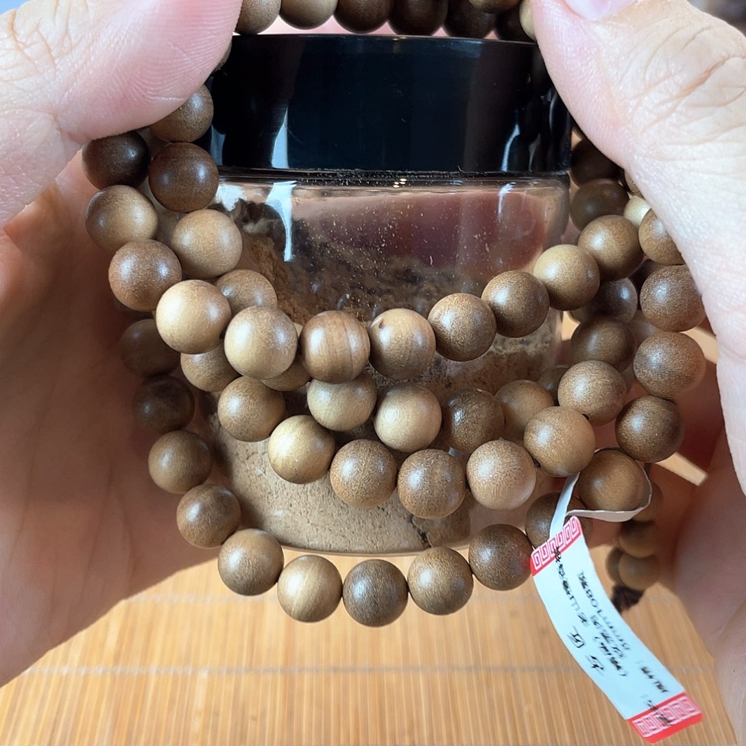 檀香木手串/手链0.8/108正区横纹黑肉精品
