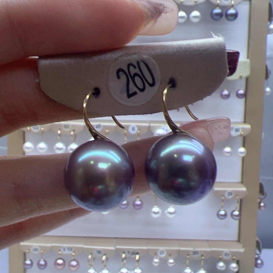 淡水珍珠耳饰18K金镶嵌