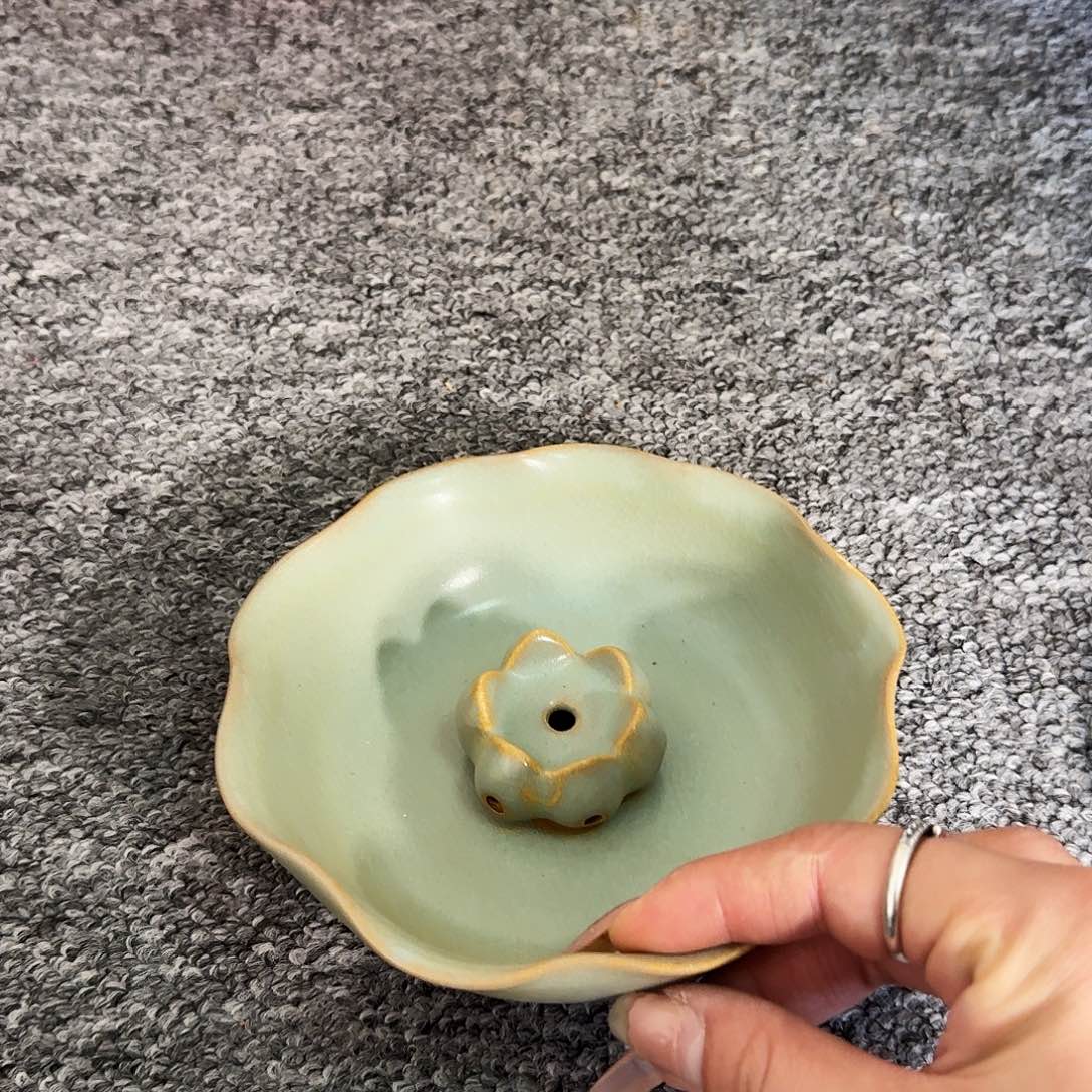 陶摆件哈哈哈哈哈哈汝窑小香叉