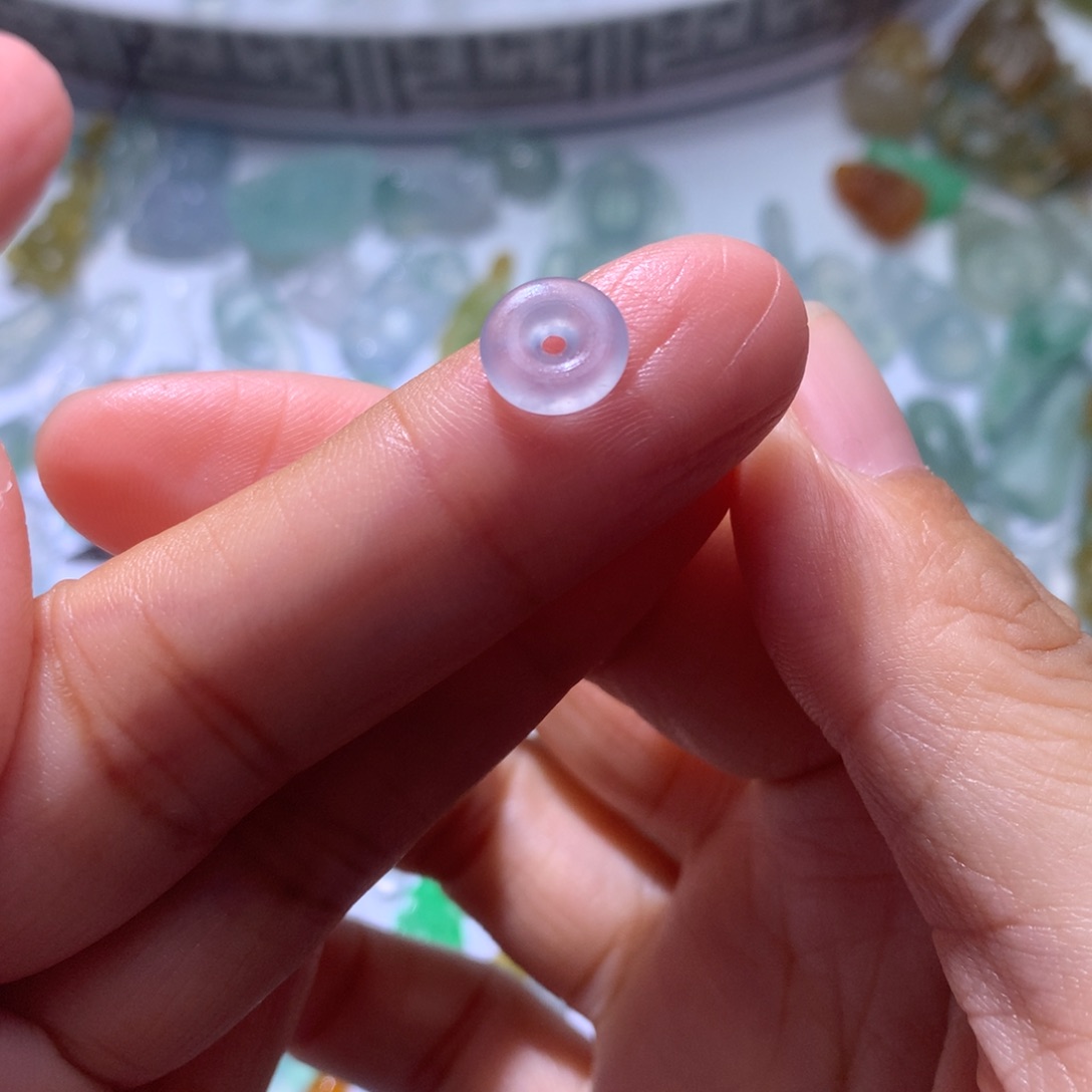 定制翡翠未镶嵌冰紫扣子