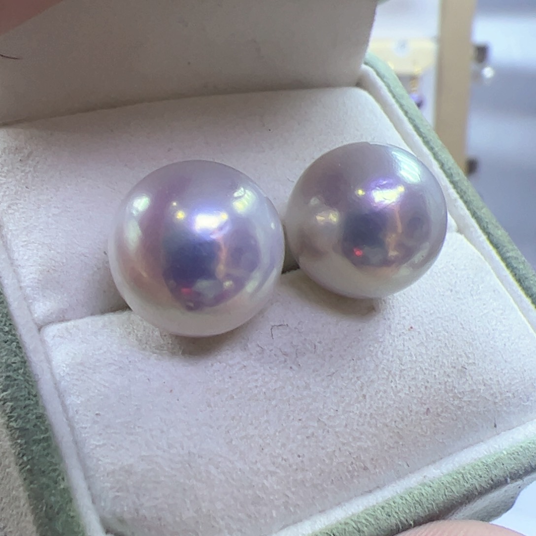 淡水珍珠耳饰银S925镶嵌