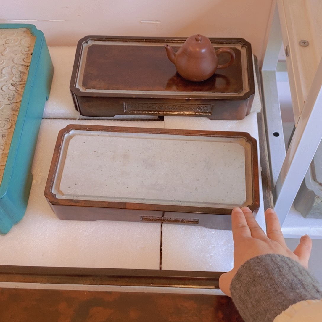 004 金砖大漆半包吸水茶盘28*13*5cm