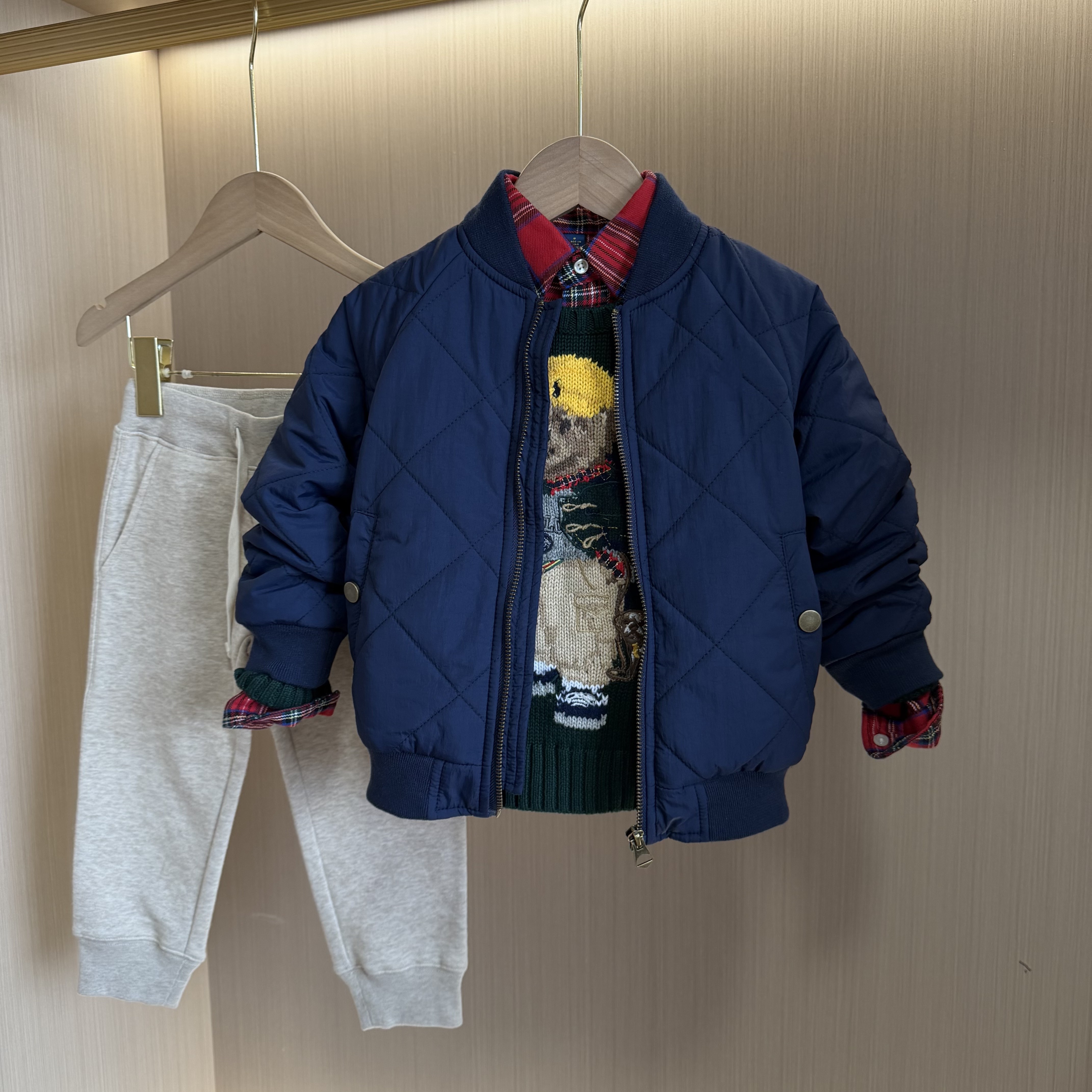 25新款/儿童中大童棒球服休闲棉服    绗缝夹克 