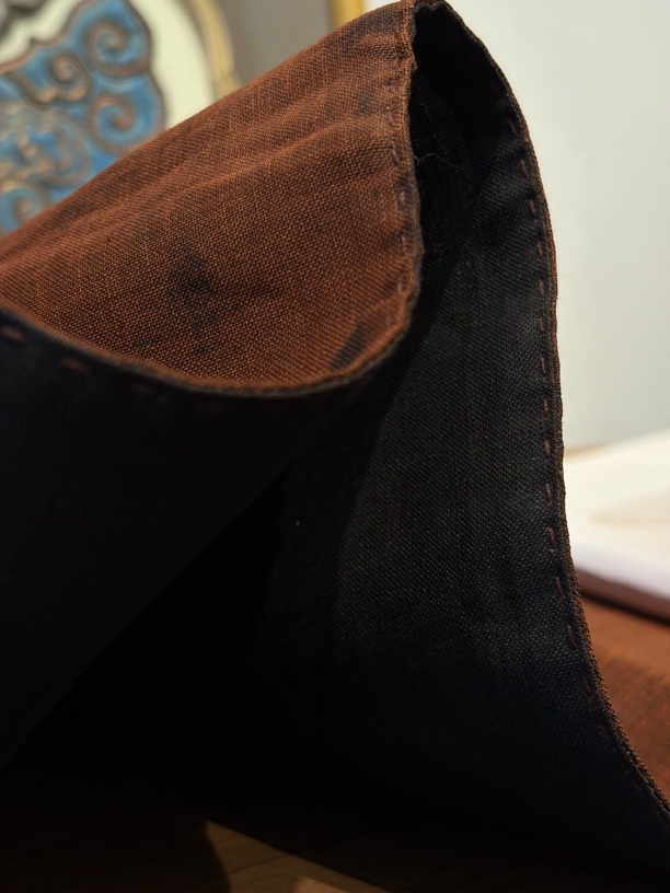 干泡茶桌香云纱双面茶席