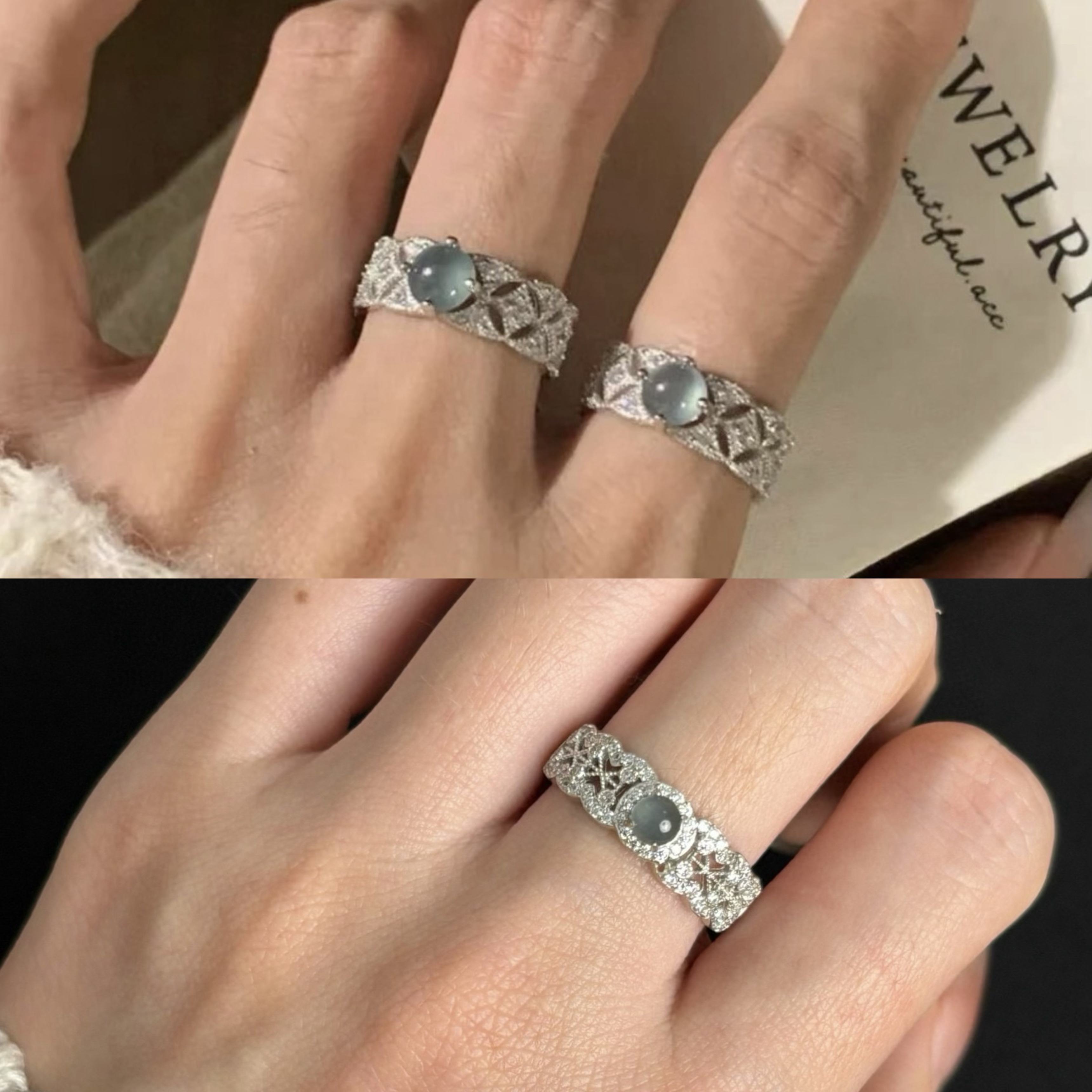 925银银制品 纯银镂空宽高端戒指